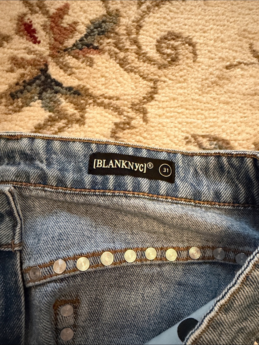 Denim Mini Skirt with Stud Trim Blank NYC NWT - Picture 3 of 5